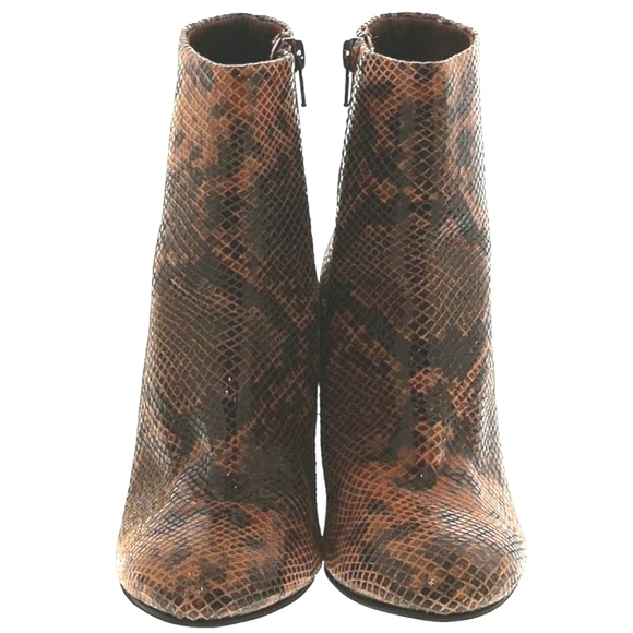 ASOS DESIGN Rescue Leather Block Heel Boots In Snake  5 - Picture 7 of 14